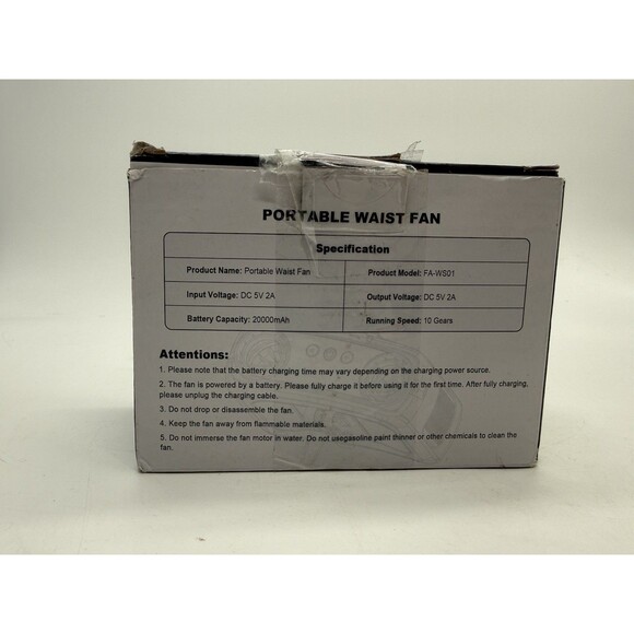 4-in-1 Portable Waist Personal Rechargeable Fan 20000mAh Powerful Dual-Motor - Picture 10 of 16